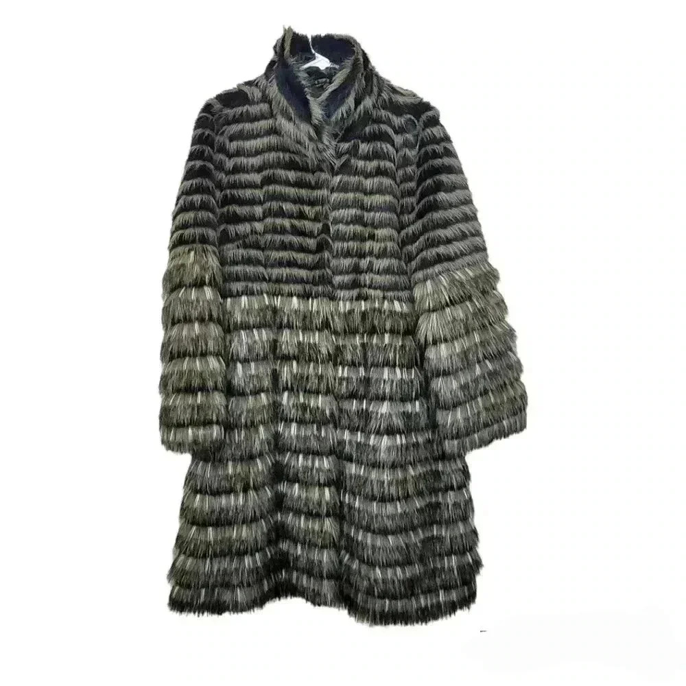 DONNA SALYERS FABULOUS FURS FAUX  MINK  FUR COAT Sz Small